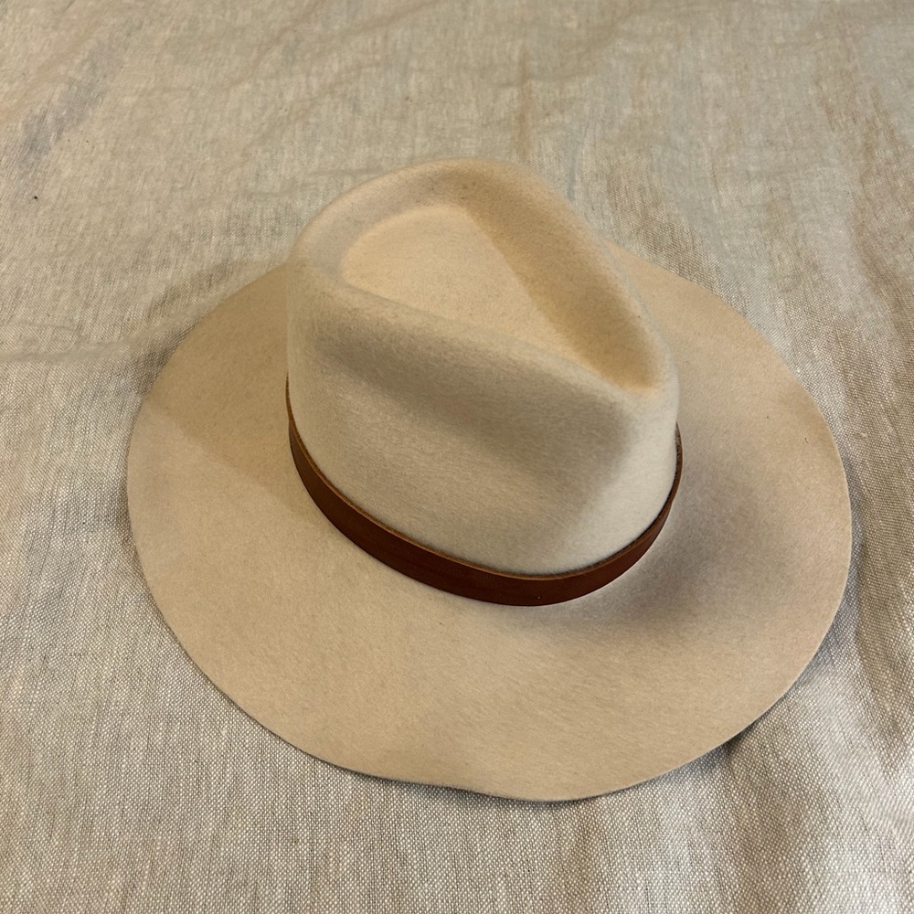 Janessa Leone “Maddox” Wool Fedora Hat — Ecru / Off-White — NEW w/ Tags